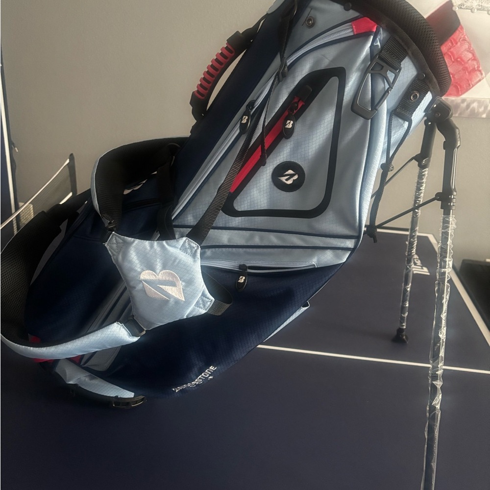 Blue and Black Backpack with Modern Design